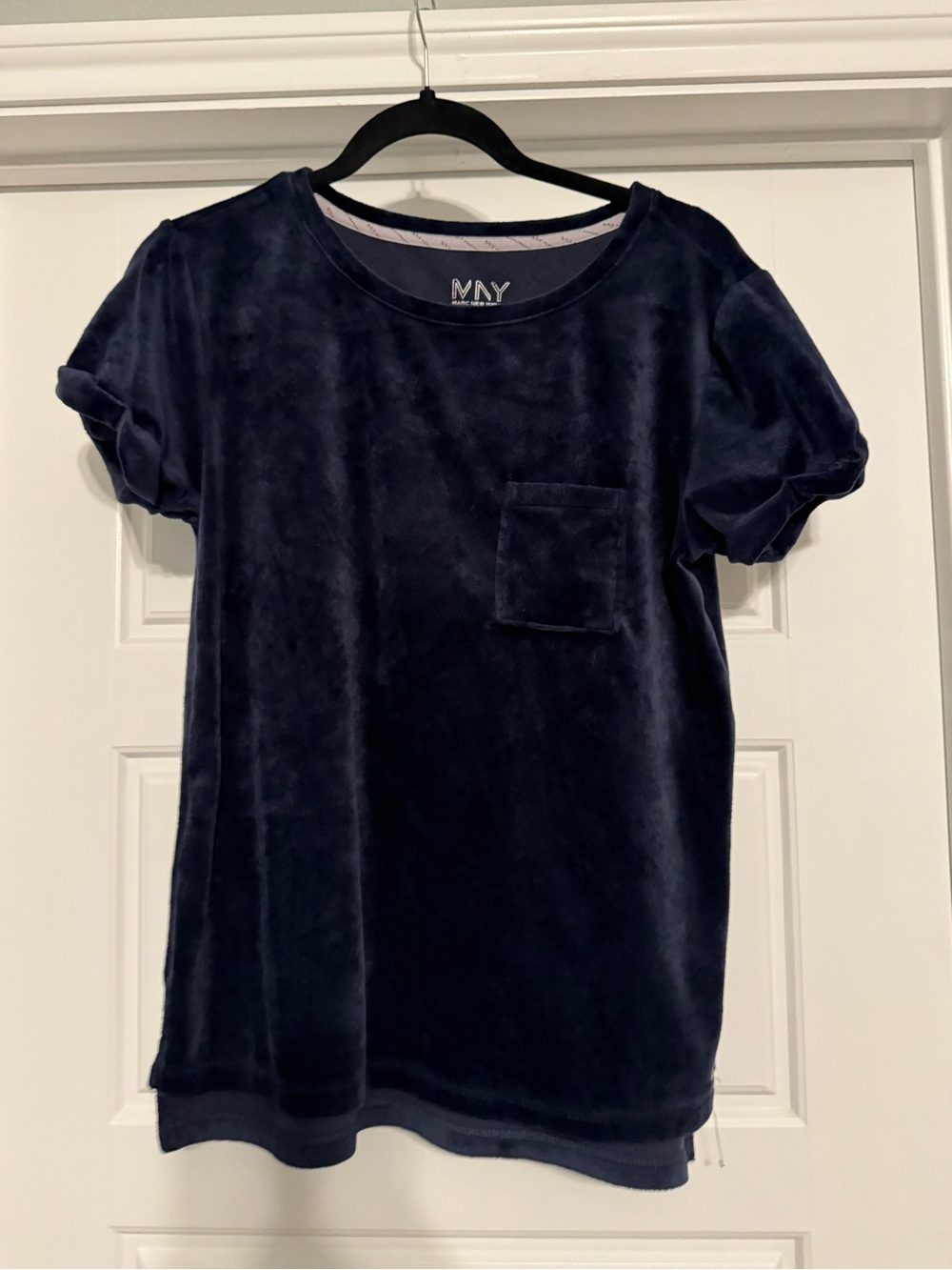 Navy Velvet Pocket Tee